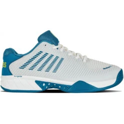 K-Swiss Men’s Hypercourt Express 2 Tennis Shoes (Brilliant White/Celestial Blue/Evening Primrose)