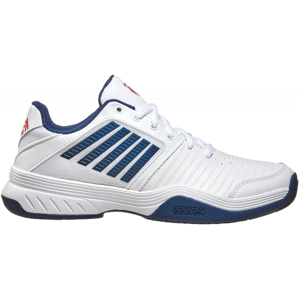 K-Swiss Men’s Bigshot Light 4 Tennis Shoes (Blanc De Blanc/Blue Opal/Lollipop)