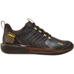 K-Swiss Men’s Ultrashot 3 Herringbone Bottom Clay Court Tennis Shoes (Moonless Night/Amber Yellow)