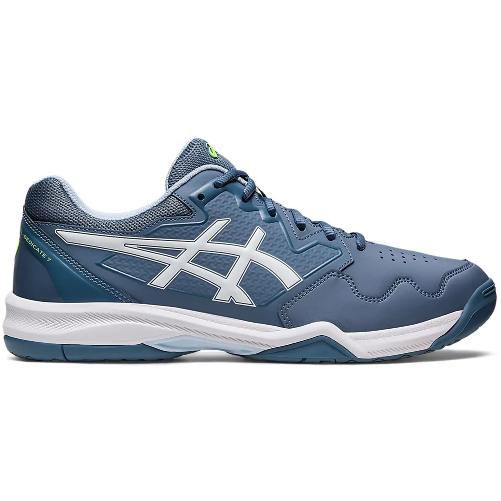 Asics Men’s Gel-Dedicate 7 Tennis Shoes (Steel Blue/White)