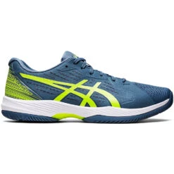 Asics Men’s Solution Swift FF Tennis Shoes (Steel Blue/Hazard Green)