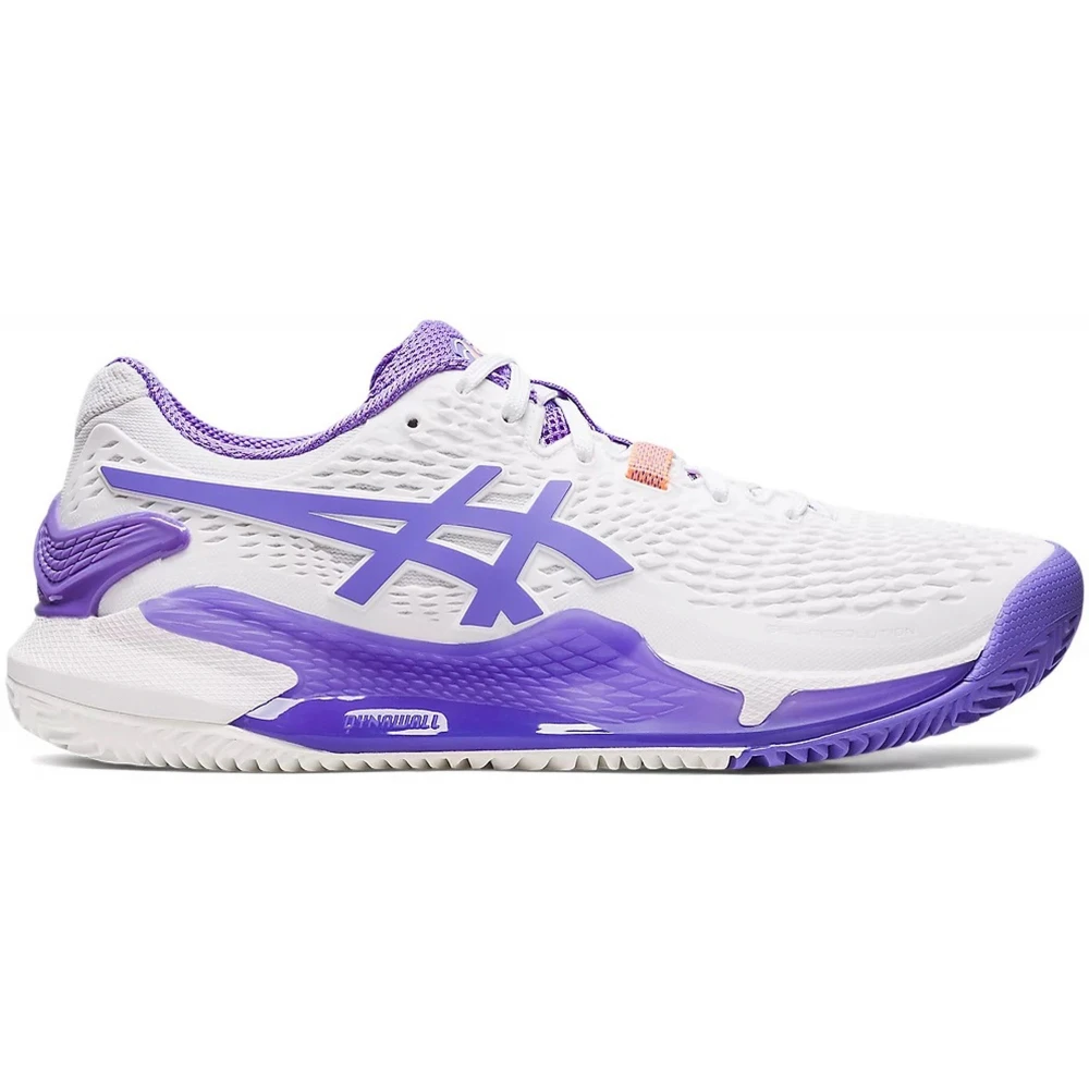 Asics Women’s Gel Resolution 9 Clay Tennis Shoes (White/Amethyst)