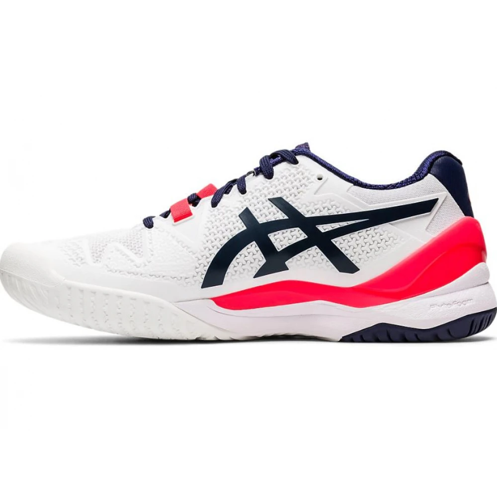 Asics Women’s Gel Resolution 8 WIDE Tennis Shoes (White/Peacoat) - Image 2