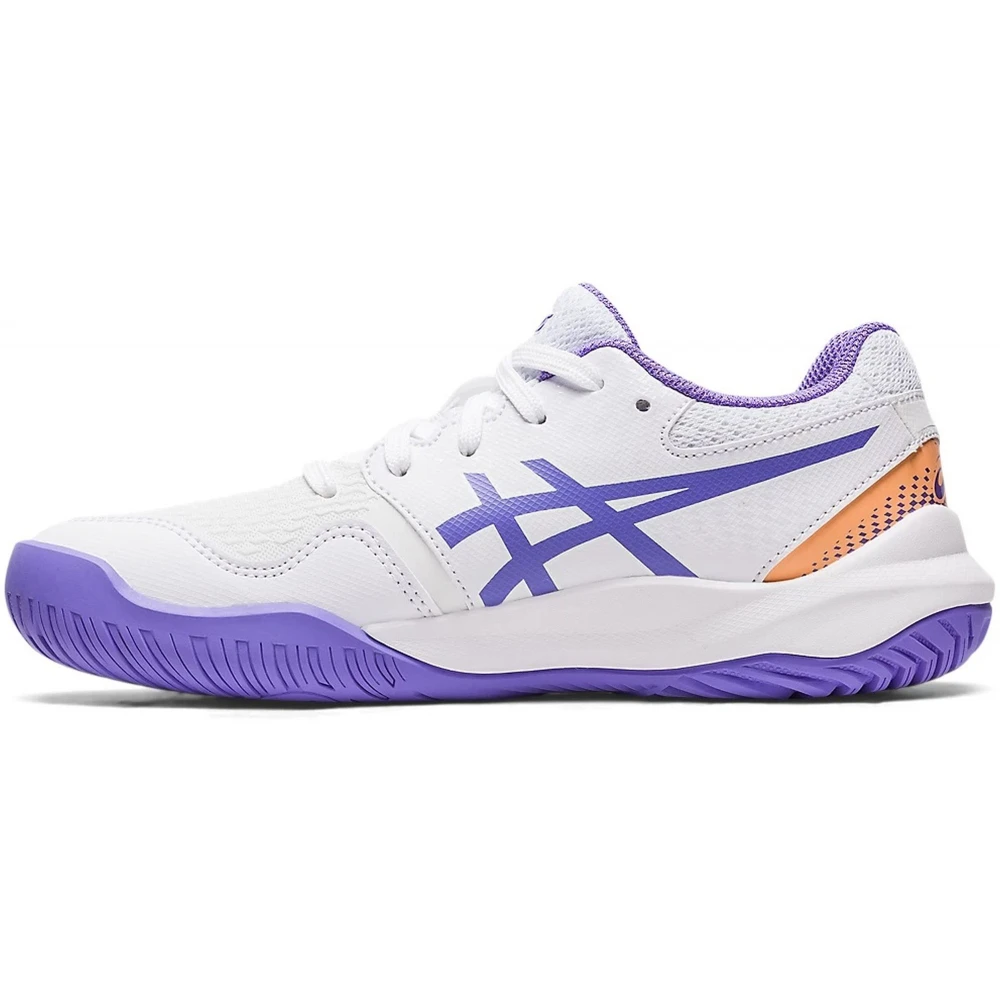 Asics Juniors Gel Resolution 9 Grade School Tennis Shoes (White/Amethyst) - Image 2