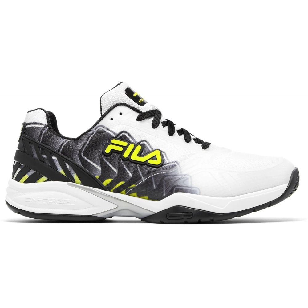 Fila Men’s Volley Zone Pickleball Shoes (White/Black/Safety Yellow)