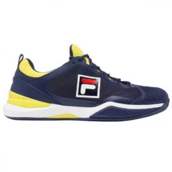 Fila Men’s Speedserve Energized Tennis Shoes (Navy/Buttercup/White)