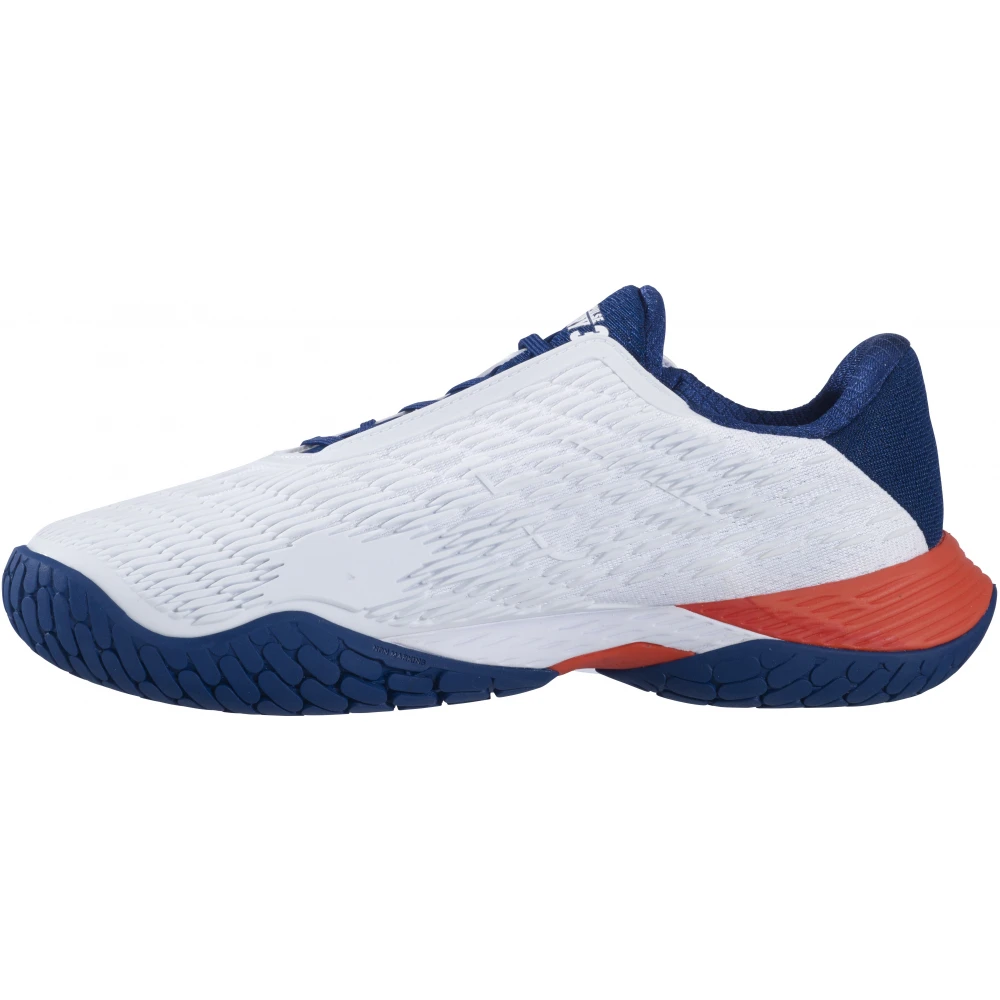 Babolat Men’s Propulse Fury 3 All Court Tennis Shoes (White/Estate Blue/Red) - Image 2