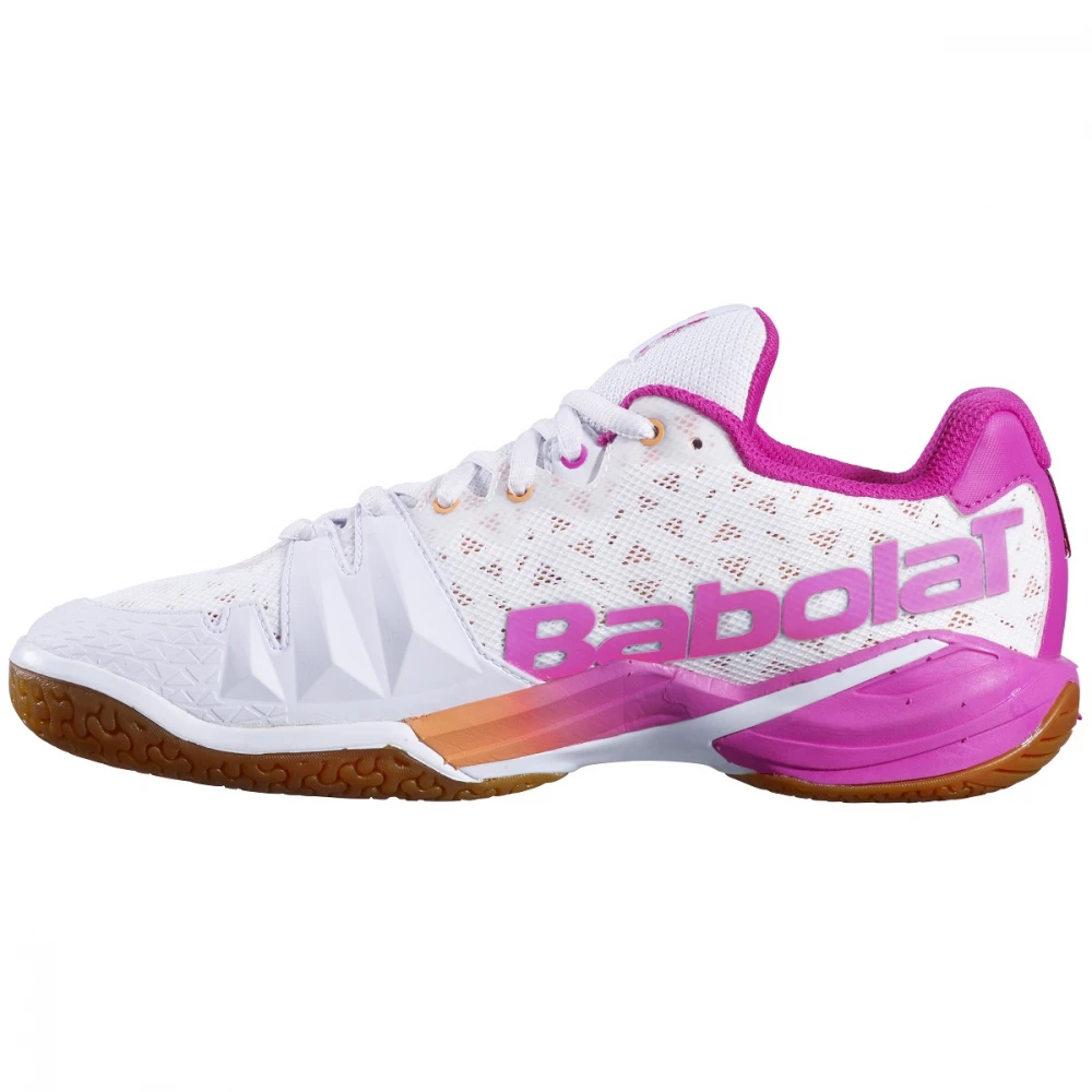 Babolat Women’s Shadow Tour Indoor Tennis Shoes (White/Pink) - Image 2