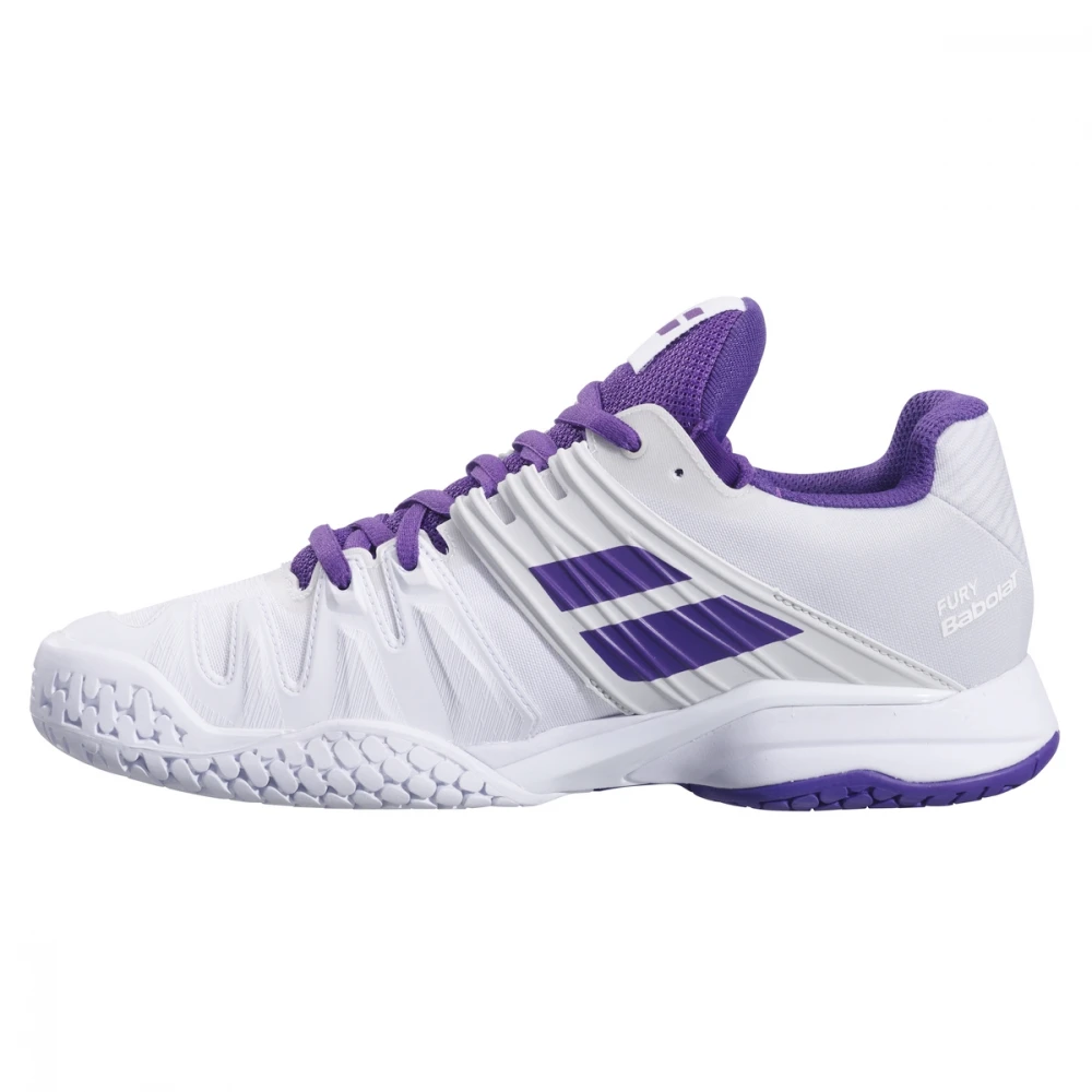 Babolat Women’s Propulse Fury All Court Tennis Shoes (White/Purple) - Image 2