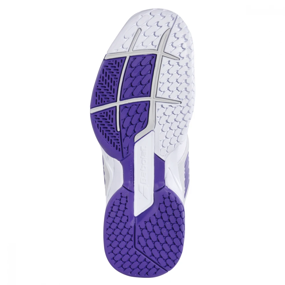 Babolat Women’s Propulse Fury All Court Tennis Shoes (White/Purple) - Image 3