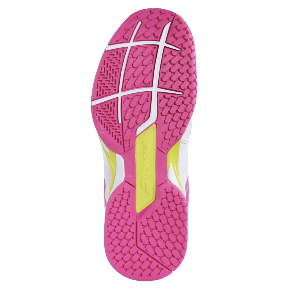 Babolat Women’s Propulse Blast All Court Tennis Shoes (White/Red Rose) - Image 3