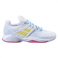 Babolat Women’s Propulse Fury All Court Tennis Shoes (White/Sulphur Spring)