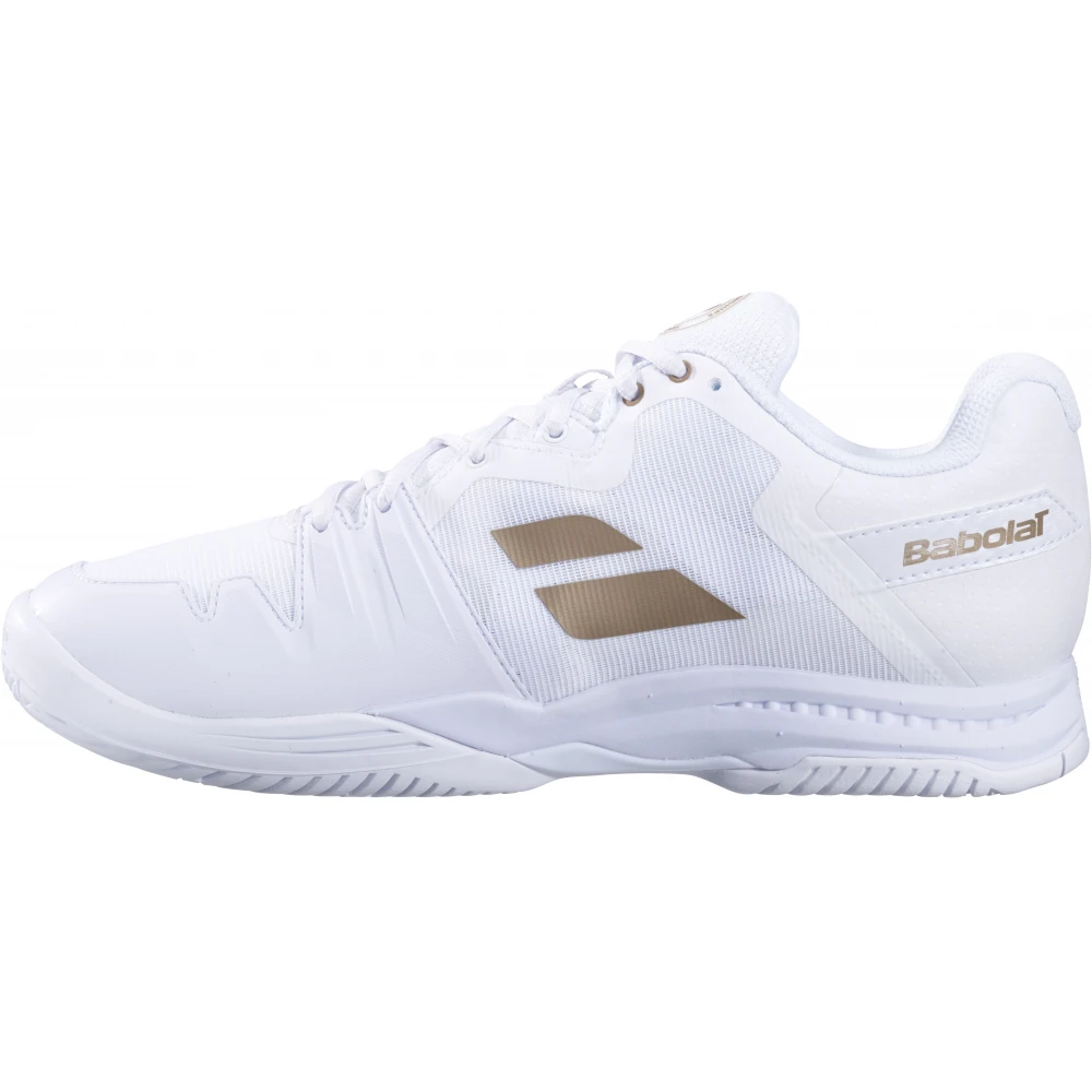 Babolat Women’s SFX3 All Court Wimbledon Tennis Shoes (White/Gold) - Image 2