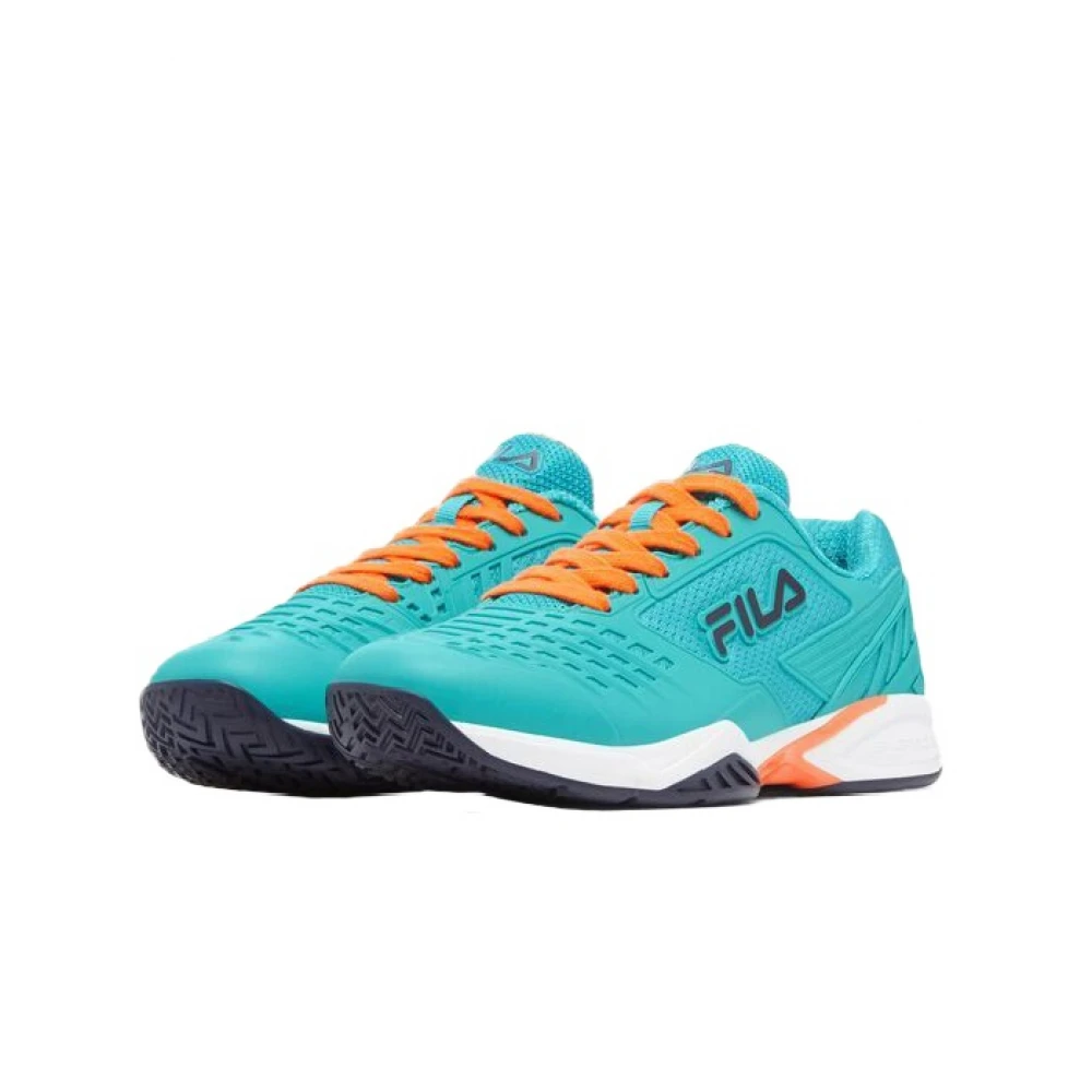 Fila Women’s Axilus 2 Energized Tennis Shoes (Ceramic/Vibrant Orange/Maritime Blue) - Image 2