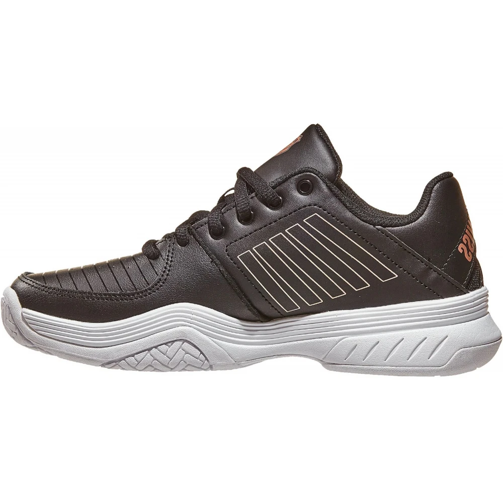 K-Swiss Women’s Court Express Tennis Shoes (Black/White/Rose Gold) - Image 2
