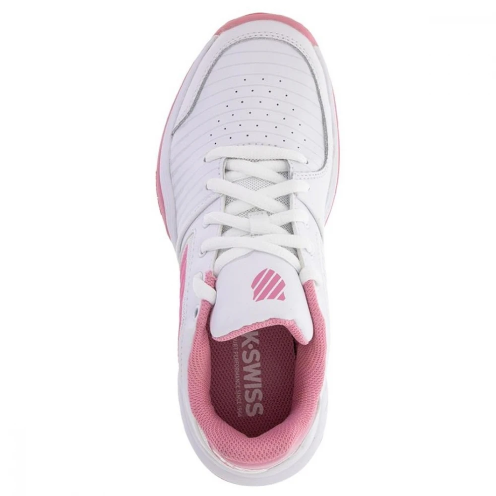 K-Swiss Women’s Court Express Tennis Shoes (White/Sea Pink) - Image 3