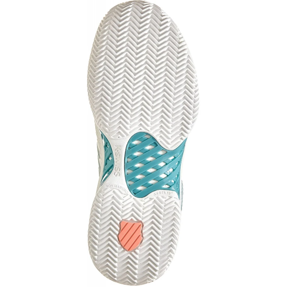 K-Swiss Women’s Hypercourt Express 2 HB Clay Court Tennis Shoes (Blanc De Blanc/Nile Blue/Desert Flower) - Image 3