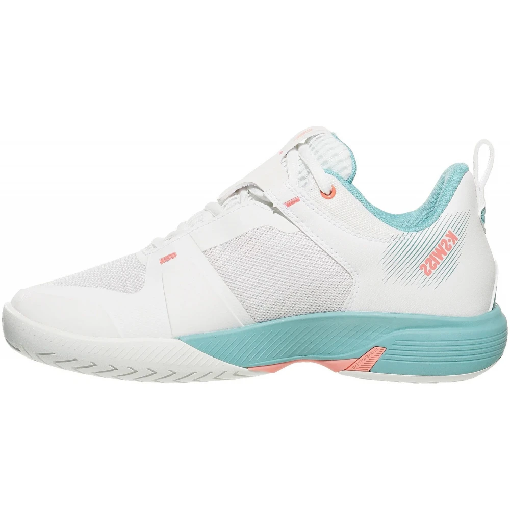 K-Swiss Women’s Ultrashot Team Tennis Shoes (Blanc De Blanc/Nile Blue/Desert Flower) - Image 2