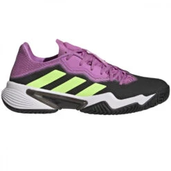 Adidas Men’s Barricade Tennis Shoes (Carbon/Signal Green/Pulse Lilac)