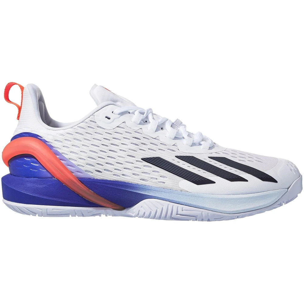 Adidas Men’s Adizero Cybersonic Tennis Shoes (Cloud White/Core Black/Solar Red)