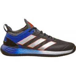 Adidas Men’s Adizero Ubersonic 4 Clay Court Tennis Shoes (Gray Six/Silver Metallic/Solar Red)