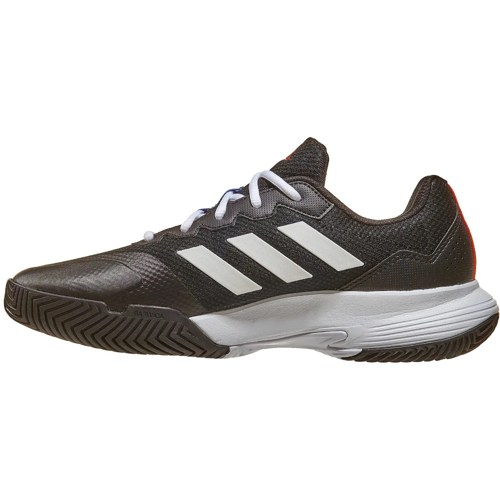 Adidas Men’s GameCourt 2 Tennis Shoes (Core Black/Cloud White/Solar Red) - Image 2