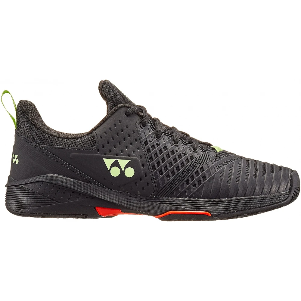 Yonex Men’s Power Cushion Sonicage 3 Tennis Shoes (Black/Lime)