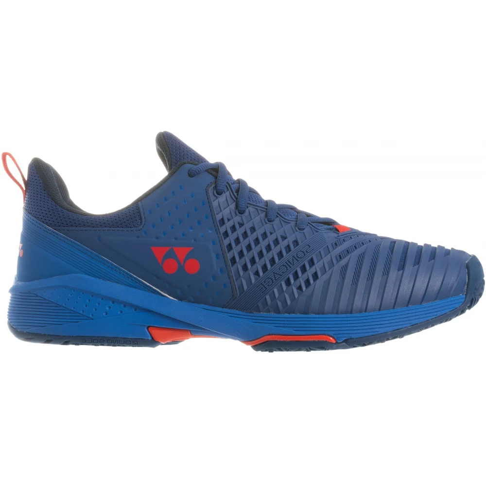 Yonex Men’s Power Cushion Sonicage 3 Clay Court Tennis Shoes (Navy/Red)