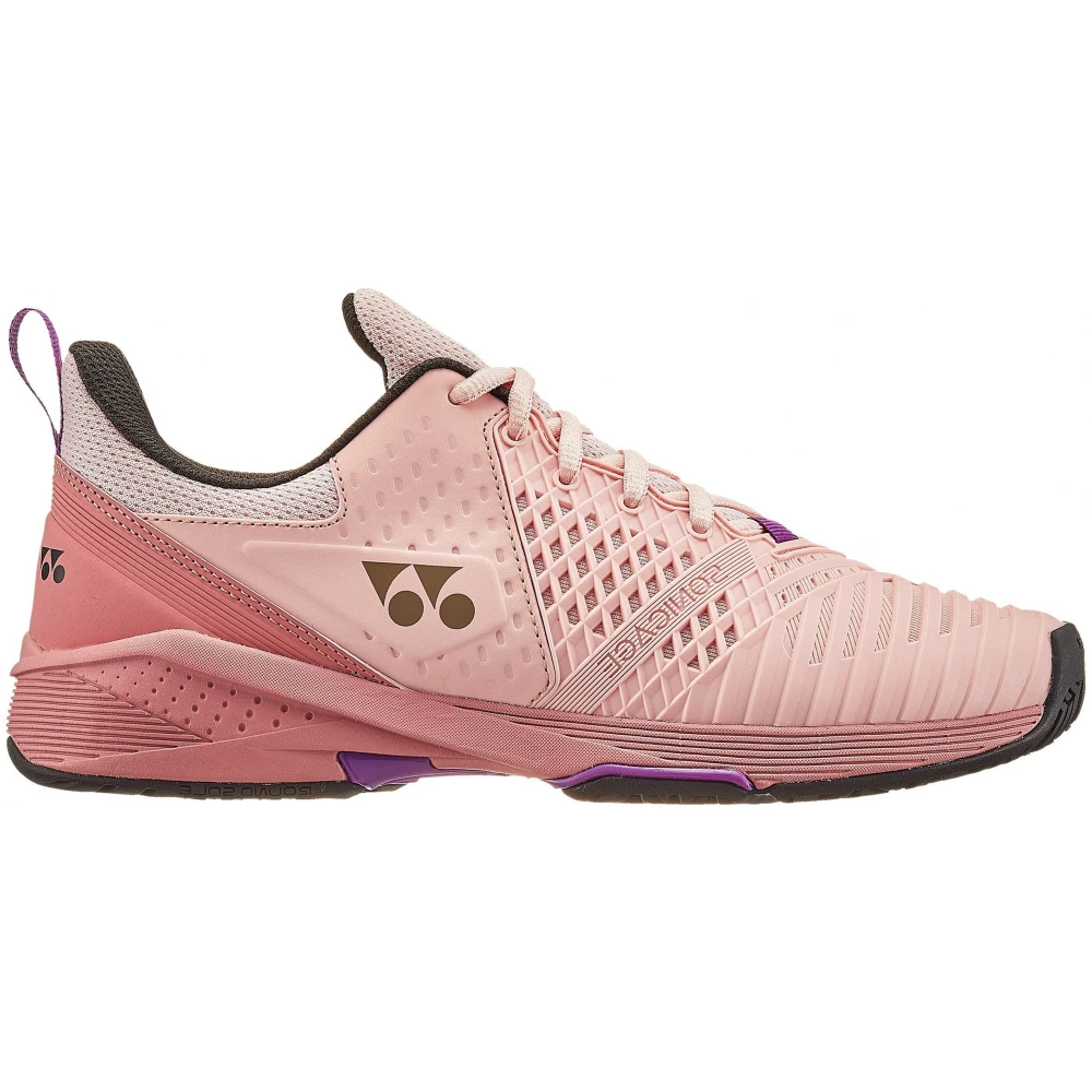 Yonex Women’s Power Cushion Sonicage 3 Tennis Shoes (Pink Beige)