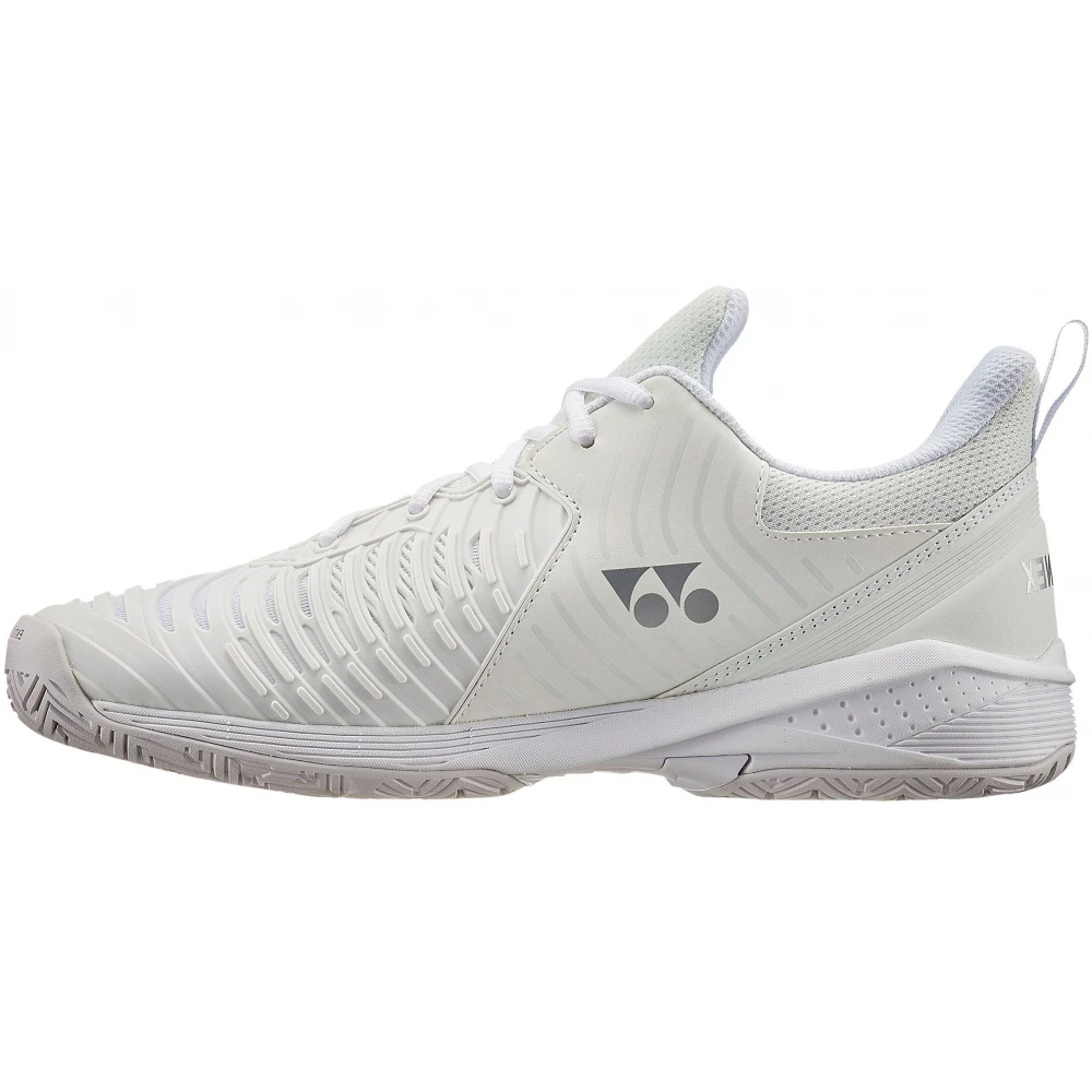 Yonex Women’s Power Cushion Sonicage 3 Tennis Shoes (White/Silver) - Image 2