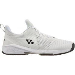 Yonex Unisex Power Cushion Sonicage 3 Wide Tennis Shoes (White/Black)