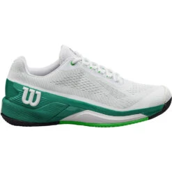 Wilson Men’s Rush Pro 4.0 Tennis Shoes (White/Bosphorus/Green)