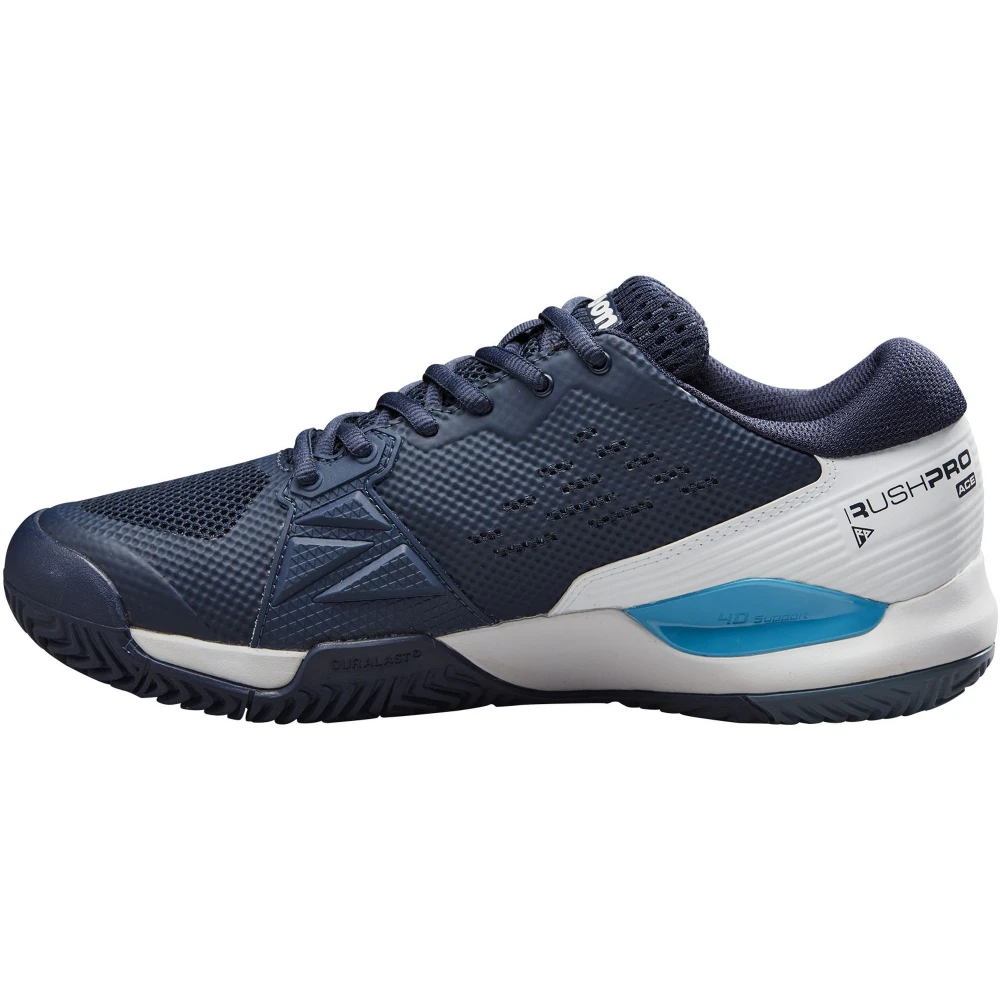 Wilson Men’s Rush Pro ACE Tennis Shoes (Navy Blazer/White/Blue Atoll) - Image 2